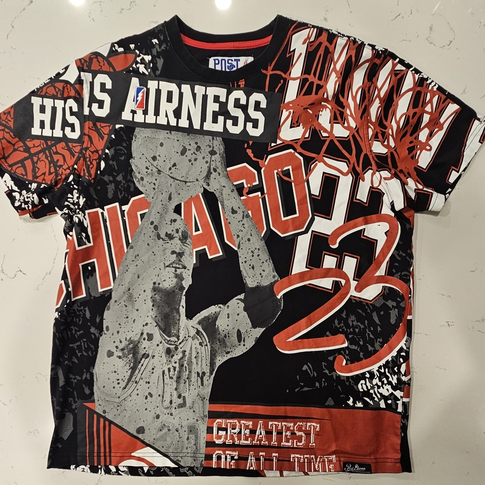 XXL Post Game Michael Jordan #23 Chicago Bulls HIS AIRNESS Themed Shirt